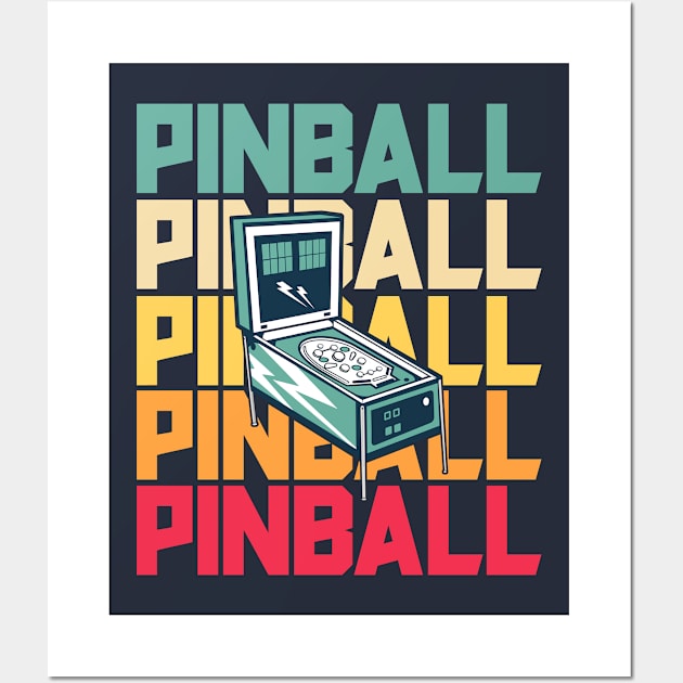 Pinball Shirt Retro Vintage Arcade Shirt Pinball Machine Wall Art by 14thFloorApparel